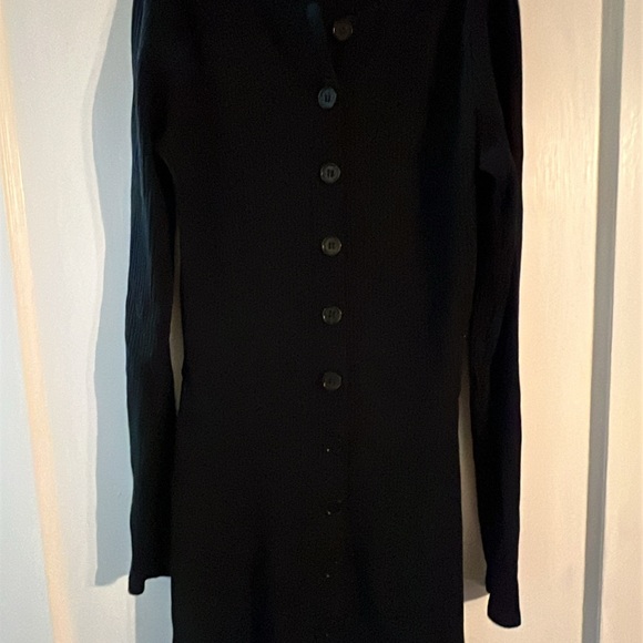 Reformation Dresses & Skirts - Reformation Jeans Black Ribbed Button-Front Long Sleeve Dress – XS